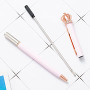 ボールペン 筆記具 文房具 王冠 クラウン かんむり メタリックカラー パステルカラー かわいい おしゃれ ピンク ブルー ブラック シルバー ゴールド
