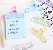 メモクリップ ペーパークリップ 単品 1個 文房具 オフィス 事務用品 ステーショナリー 書類整理 大型 大きめ 袋止め クリアカラー かわいい お洒落 多用途
