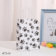 ラッピングバック 紙バッグ 紙袋 プレゼントバッグ ラッピング袋 肉球 長方形 小さめ コンパクト 贈り物 ギフト プレゼント 装飾 小袋 包装 ラッピング かわいい おしゃれ キュート 白 赤 青 黄 緑 カラフル