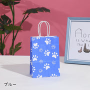 ラッピングバック 紙バッグ 紙袋 プレゼントバッグ ラッピング袋 肉球 長方形 小さめ コンパクト 贈り物 ギフト プレゼント 装飾 小袋 包装 ラッピング かわいい おしゃれ キュート 白 赤 青 黄 緑 カラフル