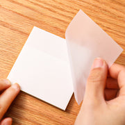 付箋 50枚 4束セット 半透明 クリア 透け感 シースルー 防水 単色 手紙 伝言 勉強 学習 メモ レター 紙 プレゼント 誕生日 ふせん 文房具用品