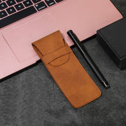 ペンケース 筆記具入れ ペンホルダー レザー調 フェイクレザー スリム 薄型 コンパクト おしゃれ かっこいい 贈り物 プレゼント