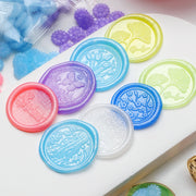 シーリングワックス 50粒セット 50粒入り シーリングスタンプ用品 シーリングスタンプグッズ 文房具 花型 フラワー ヒマワリ ピンク ブルー ホワイト 可愛い キュート おしゃれ