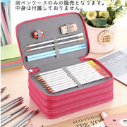 ペンケース 筆箱 ふでばこ ペン入れ 大容量 多収納 文房具入れ 4層 学生 学校 オフィス 無地 チャック ジッパー 会社 文房具 長方形 スクエア カジュアル