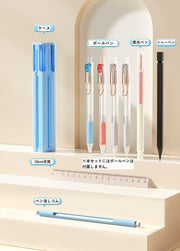 ペンケース 筆箱 ペン入れ スリム プッシュオープン スライド式 文房具 筆記用具入れ おしゃれ 多機能 便利 六角形 持ち運び コンパクト