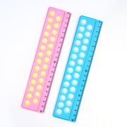 定規 20cm プッシュポップ付き キッズ 子供 シリコンプラスチック 文房具 ものさし ルーラー 学習用品 小学生 学校 筆箱 シンプル 気分転換