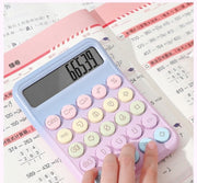 電卓 計算機 文房具 事務用品 12桁 丸型キー グラデーション かわいい おしゃれ オフィス 家計簿 デスクワーク プレゼント ステーショナリー