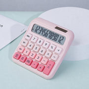 電卓 計算機 文房具 ステーショナリー オフィス雑貨 事務用品 12桁表示 ソーラー式 シンプル カジュアル ポップ 可愛い イラスト キャラクター風 学生 財務 会計 家計簿 勉強
