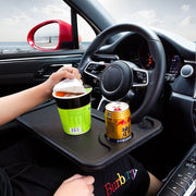 ハンドルテーブル 車用 車載テーブル カーテーブル 2way 両面 カー用品 簡易テーブル デスク 車内食事 パソコン作業 読書 便利