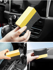 タイヤワックススポンジ 単品 1個 洗車スポンジ ケース付き 蓋付き 車用品 カー用品 メンテナンス用品 洗車用品 洗車グッズ ワックスがけ 汚れ落とし ホコリ取り アーチ型 カーブ 車内 タイヤ 洗車用スポンジ ワックススポンジ コンパクト 便利