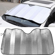 フロントサンシェード 車用品 カー用品 日よけ 日焼け防止 劣化防止 フロントガラス バイザー サンシェード コンパクト 収納 省スペース 折りたたみ 車 便利グッズ 猛暑対策 カーアクセサリー 紫外線対策 銀色 単色 簡単