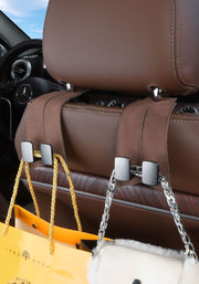 カーシートフック ヘッドレストフック スエード 車載ホルダー 荷物掛け 車用ハンガー スマホスタンド 車内収納 後部座席 便利