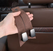 カーシートフック ヘッドレストフック スエード 車載ホルダー 荷物掛け 車用ハンガー スマホスタンド 車内収納 後部座席 便利