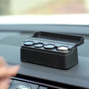 コインホルダー コイン収納ボックス 車用コインケース 車載 自動車 車用品 カー用品 オーガナイザー 粘着式 テープ式 貼り付け ポータブル 小銭入れ お釣り 貯金箱 蓋付き 整理 シンプル スタイリッシュ 黒
