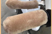 バイク用ハンドルカバー+ブレーキレバーカバー 各左右セット シンプル もこもこ ふわふわ お出かけシーン バイク ハンドル ブレーキレバー カバー バイク用品