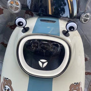 バイク用アクセサリー ペア 2個セット バイク用パーツ 目玉 ハート 粘着テープ 簡単装着 ワンポイント お洒落 可愛い ユニーク キュート 装飾 飾り バイク用品 ヘルメット