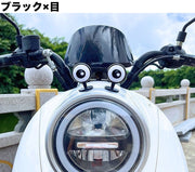 バイク用アクセサリー ペア 2個セット バイク用パーツ 目玉 ハート 粘着テープ 簡単装着 ワンポイント お洒落 可愛い ユニーク キュート 装飾 飾り バイク用品 ヘルメット