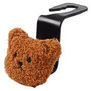 カーシートフック カーフック 後部座席用 カー用品 カーアクセサリー 単品 1個 車用フック クマ ウサギ かわいい もこもこ ヘッドレストフック 車載荷物掛け 車内収納 簡単設置
