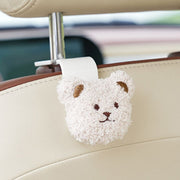カーシートフック カーフック 後部座席用 カー用品 カーアクセサリー 単品 1個 車用フック クマ ウサギ かわいい もこもこ ヘッドレストフック 車載荷物掛け 車内収納 簡単設置