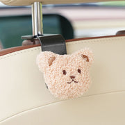 カーシートフック カーフック 後部座席用 カー用品 カーアクセサリー 単品 1個 車用フック クマ ウサギ かわいい もこもこ ヘッドレストフック 車載荷物掛け 車内収納 簡単設置
