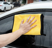 洗車タオル 洗車クロス 2枚セット ループ付き 車用 カー用品 拭き取り 拭き上げ 仕上げ 掃除 洗車 車内清掃 長方形 カーケア用品