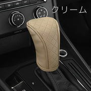 シフトノブカバー シフトレバーカバー ギアノブカバー 車 カー用品 レザー調 フェイクレザー 汚れ防止 傷防止 マジック テープ 面ファスナー 内装 ドレスアップ 高級感 おしゃれ かっこいい