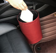 ゴミ箱 車用 カー用品 車内 車載 ごみ箱 折りたたみ 折り畳み 吊り下げ 筒型 コンパクト フェイクレザー レザー調 シンプル 便利 カーアクセサリー