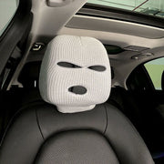 ヘッドレストカバー 単品 1枚 車載 カー用品 目出し帽風 ユニーク おもしろ 運転席 助手席 防犯対策 被せる 簡単装着 汚れ防止 傷防止 カーアクセサリー ヘッドレストキャップ