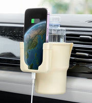 車用ドリンクホルダー スマホホルダー付き カップホルダー カー用品 エアコン吹き出し口用 車内 差込タイプ 小物入れ 飲料 そのまま充電