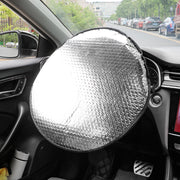 サンシェード ハンドルカバー カー用品 シルバーカラー アルミ 取り付け簡単 折りたたみ可能