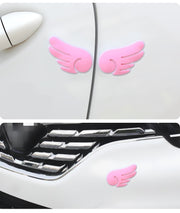 カーステッカー 車用ステッカー 2ペア 車用シール ドレスアップ用品 ボディステッカー カー用品 カーアクセサリー 貼り付け 羽 羽根 ぷっくり 立体 ボディシール 傷隠し へこみ隠し カーデコ かわいい キュート おしゃれ