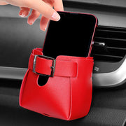 車用収納ホルダー 収納ボックス スマホホルダー 車内用 カー用品 Dカン付き フェイクレザー 吹き出し口 簡単取り付け シンプル 小物入れケース 装着簡単 カーアクセサリー 車用品 車載用品 便利