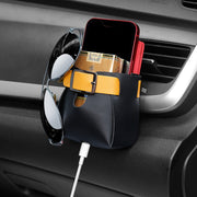 車用収納ホルダー 収納ボックス スマホホルダー 車内用 カー用品 Dカン付き フェイクレザー 吹き出し口 簡単取り付け シンプル 小物入れケース 装着簡単 カーアクセサリー 車用品 車載用品 便利