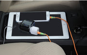 シガーソケット カーチャージャー 2in1 車用 ソケット分配器 ２連 USB LEDライト付き ひかる カーアクセサリー 増設 充電用 多機能
