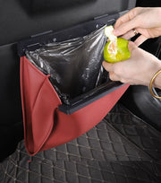 車用ゴミ箱 ダストボックス ごみ箱 車載 マグネット開閉式 スリム 後部座席 フック PUレザー シンプル おしゃれ 車用品 カー用品 カーアクセサリー