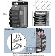 シートバックポケット 靴収納 傘収納 車内収納 カー用品 バックシート S字フック 面ファスナー 後部座席 大容量 多機能 整理整頓 アウトドア キャンプ シューズ収納 車載 吊り下げ