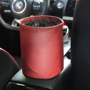 ゴミ箱 折りたたみ式 吊り下げ 防水 ダストボックス 車用 カー用品 収納バッグ ホルダー レザー調 無地 単色 シンプル コンパクト