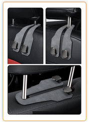 シートフック ヘッドレストフック 単品 2連 ダブルフック 車用 カー用品 荷物掛け 荷掛け バッグハンガー 車内収納 ホルダー 車内アクセサリー 後部座席 シート裏 ゴミ袋掛け 買い物袋掛け かばん掛け スマホホルダー 取り付け簡単 おしゃれ レザー調 ステッチ シンプル スマート 省スペース 便利グッズ 多用途
