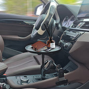 テーブル 車用 トレイ 車載 車内 クリップ式 挟む 食事用テーブル 飲食 小物置き スマホ置き 収納 ラウンド 曲がる 円形 円い 運転席 助手席 後部座席 便利 車用品 カー用品 カーグッズ