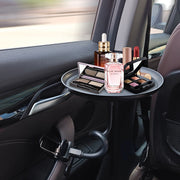 テーブル 車用 トレイ 車載 車内 クリップ式 挟む 食事用テーブル 飲食 小物置き スマホ置き 収納 ラウンド 曲がる 円形 円い 運転席 助手席 後部座席 便利 車用品 カー用品 カーグッズ