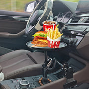 テーブル 車用 トレイ 車載 車内 クリップ式 挟む 食事用テーブル 飲食 小物置き スマホ置き 収納 ラウンド 曲がる 円形 円い 運転席 助手席 後部座席 便利 車用品 カー用品 カーグッズ