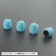 エアバルブキャップ 4個入り タイヤバルブキャップ バルブカバー カー用品 ラインストーン キラキラ ドレスアップ 装飾 カスタム 車用 自動車 バイク エアーバルブ
