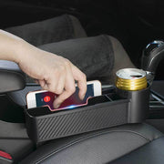 シートサイドポケット 車用収納ポケット 隙間収納 車載 自動車 ドリンクホルダー 小物入れ 仕切り スマホ 黒 ブラック 便利 カー用品 グッズ アクセサリー