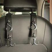 シートフック 2個セット 2段 ヘッドレストフック 車用 カー用品 荷物掛け 荷掛け 車内収納 ホルダー レザー調 フェイクレザー 車内アクセサリー 後部座席 シート裏 ゴミ袋掛け 買い物袋掛け かばん掛け 取り付け簡単 シンプル スマート 省スペース 便利グッズ 黒 灰 茶 ピンク カーキ