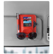 サンバイザーポケット サングラスホルダー 車用品 カー用品 車内収納 スナップボタン カードポケット カードホルダー ペンホルダー レザー調 クリップ 小物入れ 眼鏡 メガネ レシート