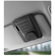 サンバイザーポケット サングラスホルダー 車用品 カー用品 車内収納 スナップボタン カードポケット カードホルダー ペンホルダー レザー調 クリップ 小物入れ 眼鏡 メガネ レシート