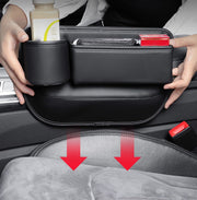 車用 シートポケット サイド収納ボックス PUレザー 車載カー用品 運転席 助手席 コンソール隙間活用 大容量 仕切り 落下防止 小物入れ