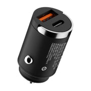 シガーソケット 車載充電器 車用 2ポート 単品 急速充電 3.0A USB-A Type-C デュアルポート 12V 24V コンパクト 軽量 ブラック