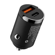 シガーソケット 車載充電器 車用 2ポート 単品 急速充電 3.0A USB-A Type-C デュアルポート 12V 24V コンパクト 軽量 ブラック