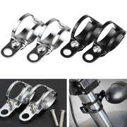 ヘッドライトステー 1ペア 2個セット 左右セット 取付ボルト付き バイク用品 ウインカーステー ヘッドライトブラケット ヘッドライトホルダー 金属製 後付け バイクアクセサリー シンプル ブラック シルバーカラー
